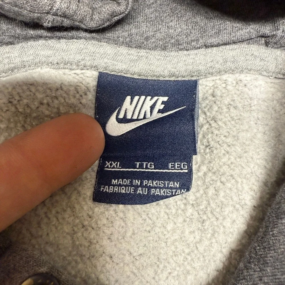 Vintage Nike Mens Hoodie XXL Gray Pullover Sweatshirt Embroidered Swoosh‎ Logo